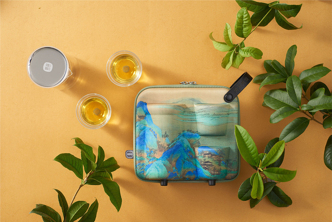 Beijing Forbidden City Culture，Thousands of miles of rivers and mountains，Original design products，travel kit ，Portable travel tea set，