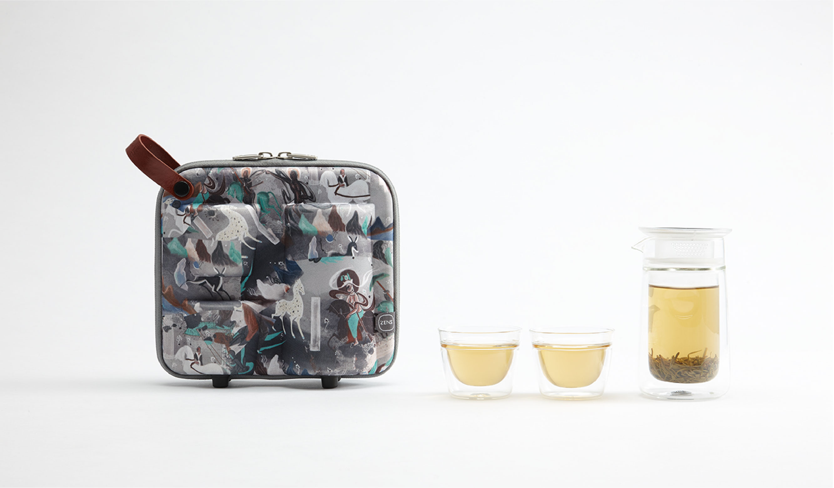 Beijing Forbidden City Culture，Thousands of miles of rivers and mountains，Original design products，travel kit ，Portable travel tea set，