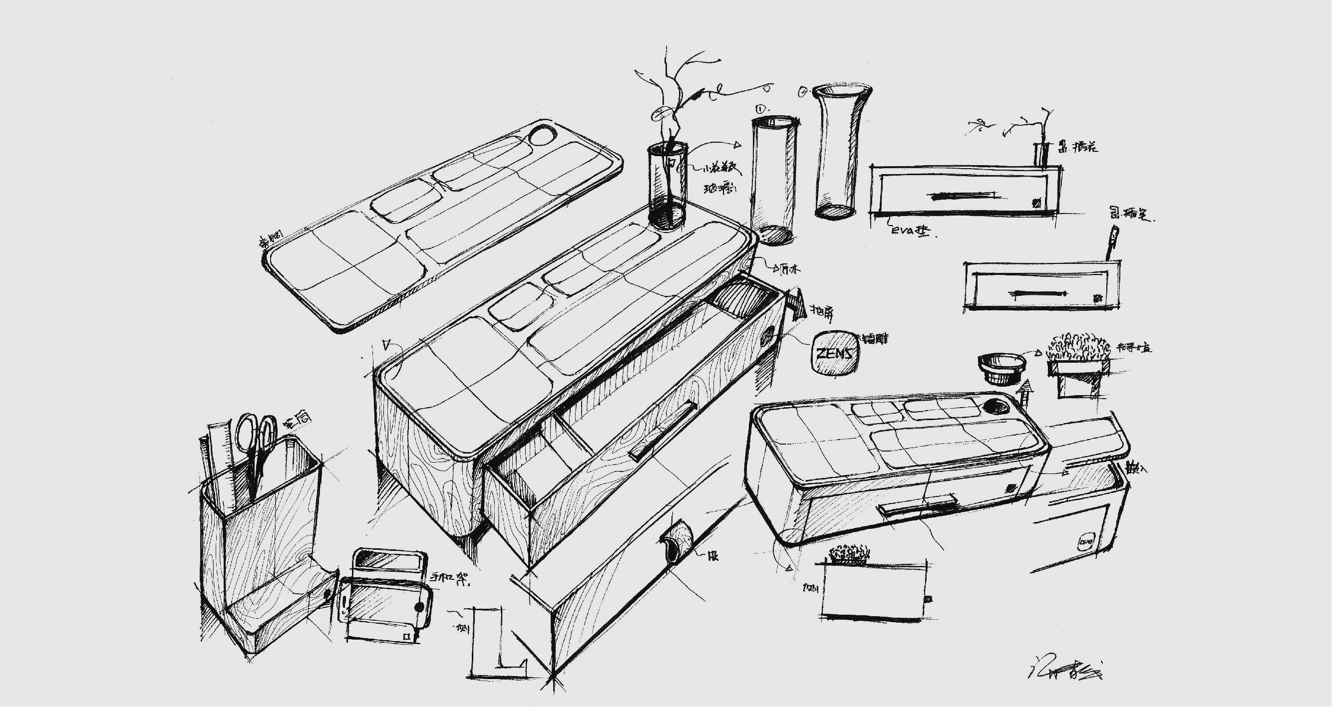 Original cultural and creative design，Desktop fashion storage ornaments，Cultural and creative products，Life aesthetics，Black walnut brass，