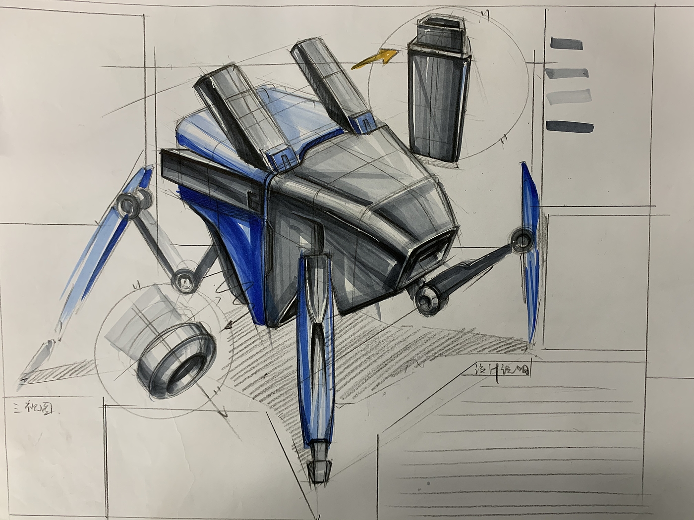 industrial design，Design hand drawn，Hand drawn industrial design，Marker hand drawn，Industrial design line draft，