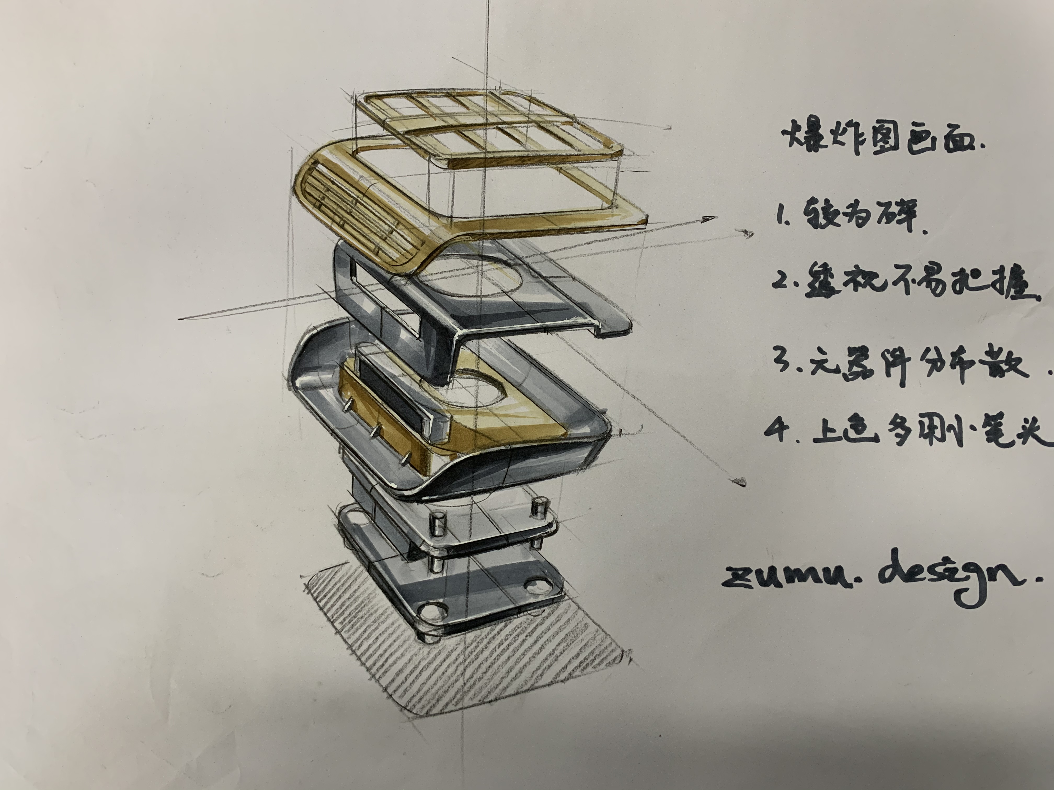 industrial design，Design hand drawn，Hand drawn industrial design，Marker hand drawn，Industrial design line draft，
