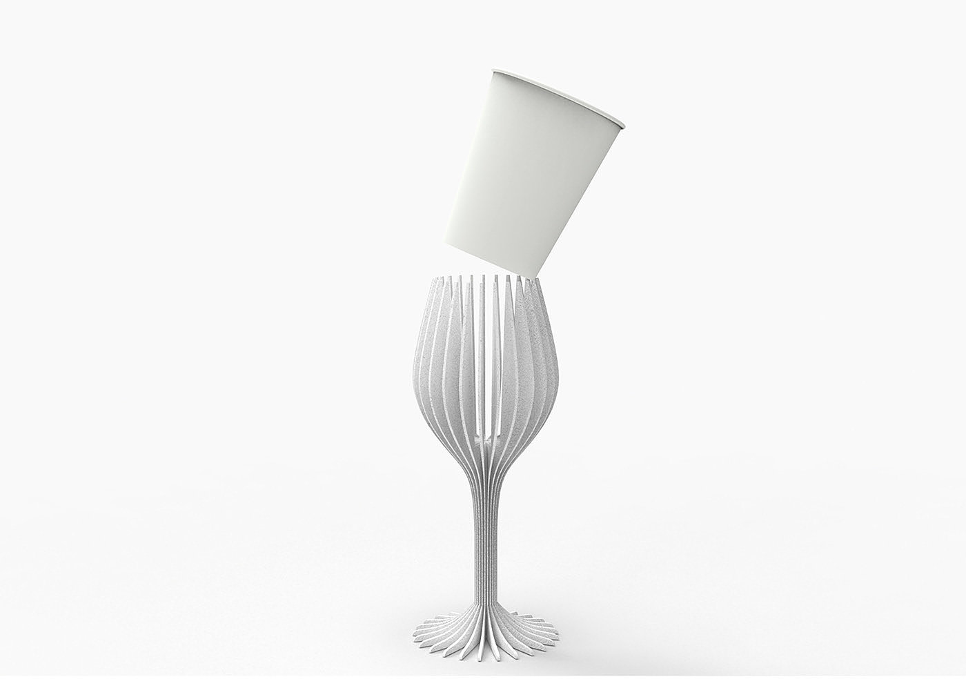 paper cup，Wine Glass，EASY，