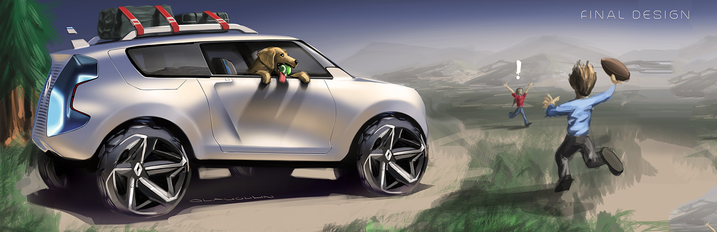 Automatic design，Terrain vehicle，Effect display，Hand drawn，industrial design，