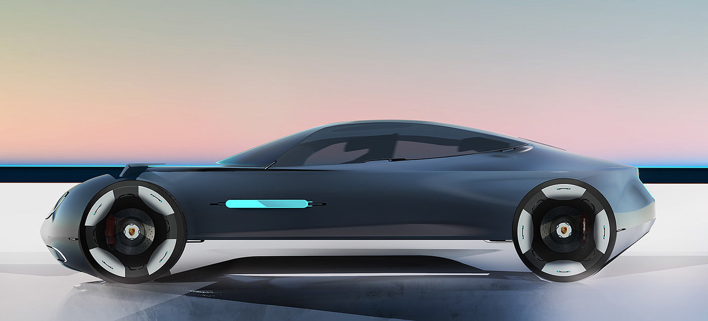Sports car，Porsche，concept，Electric，