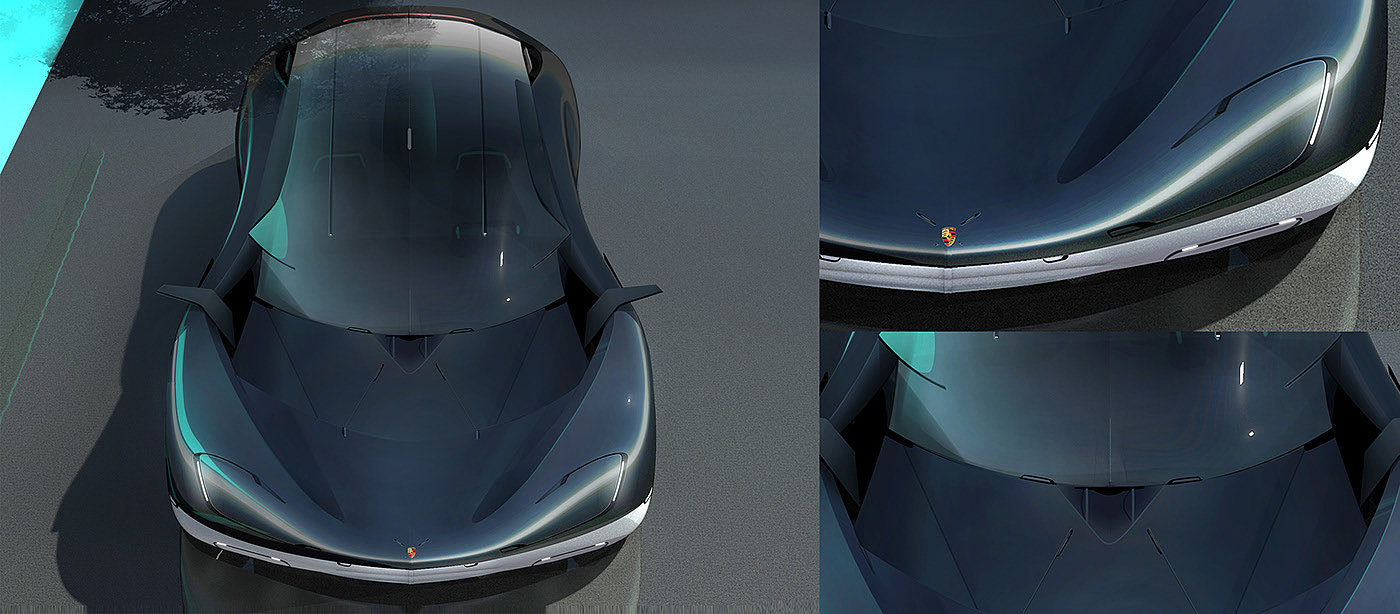 Sports car，Porsche，concept，Electric，