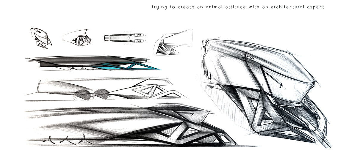 industrial design，Hand drawn，Intelligent technology，design sketch，Concept car design，