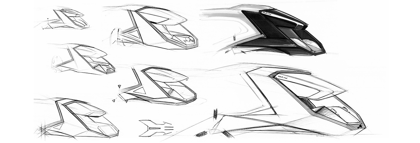 industrial design，Hand drawn，Intelligent technology，design sketch，Concept car design，