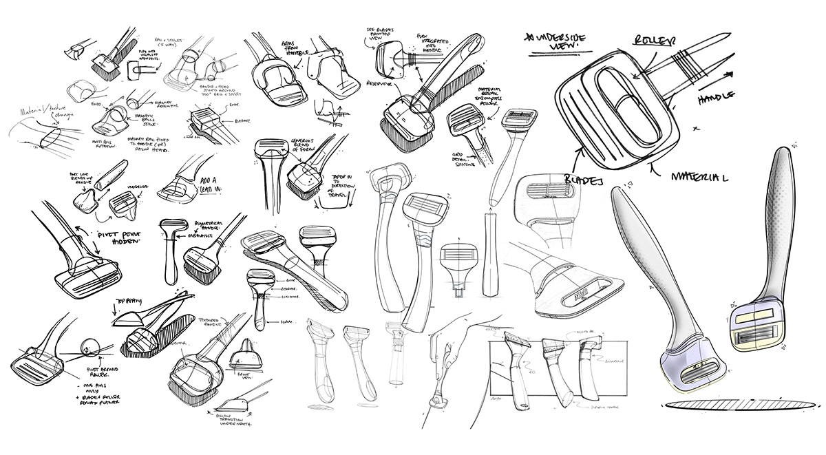 Design process，Depilation knife，
