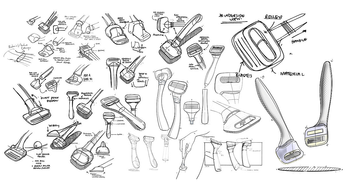 Design process，Depilation knife，