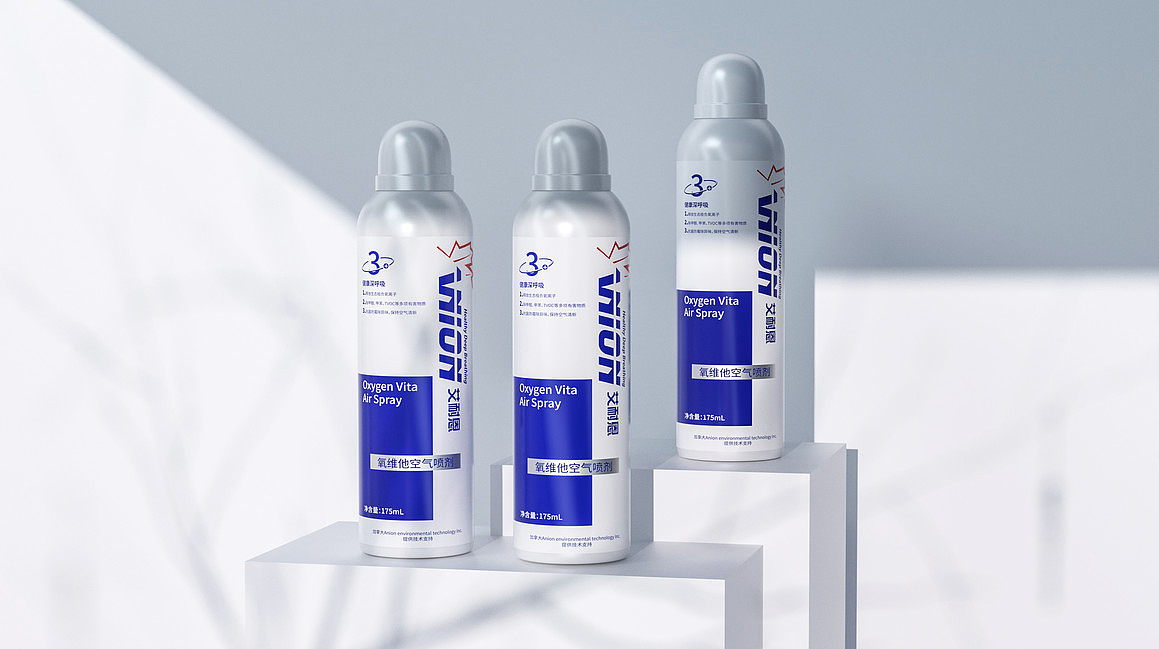 Packaging design of AI en en oxygen Vita air spray，