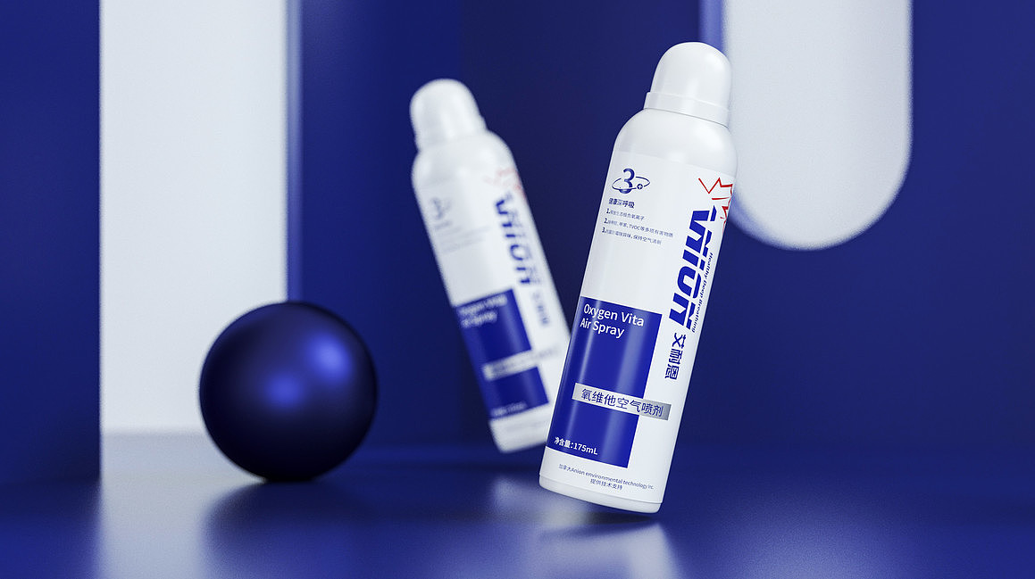 Packaging design of AI en en oxygen Vita air spray，