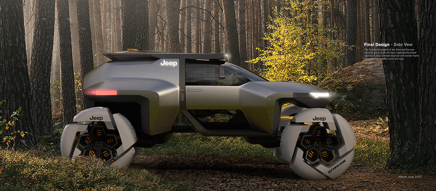 Off-road vehicle，Hand drawn，jeep，concept，