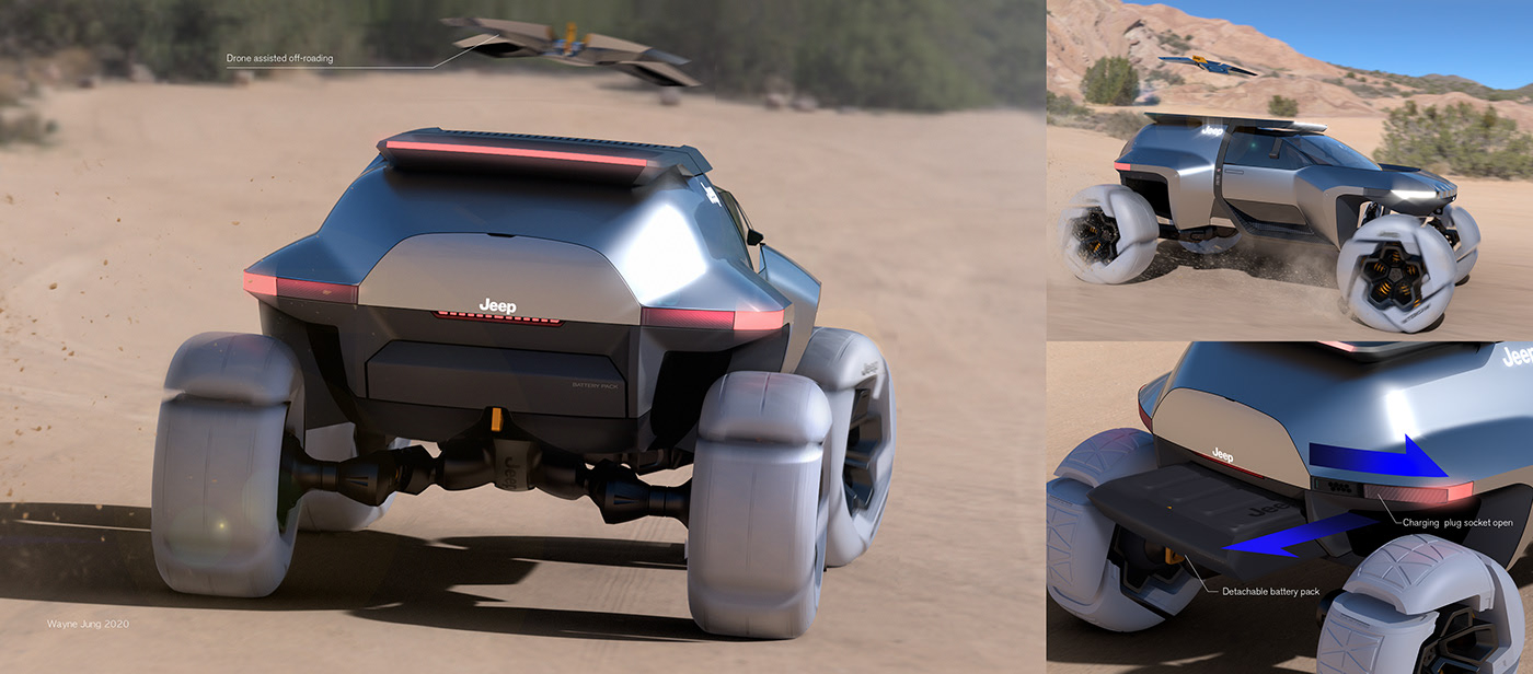 Off-road vehicle，Hand drawn，jeep，concept，