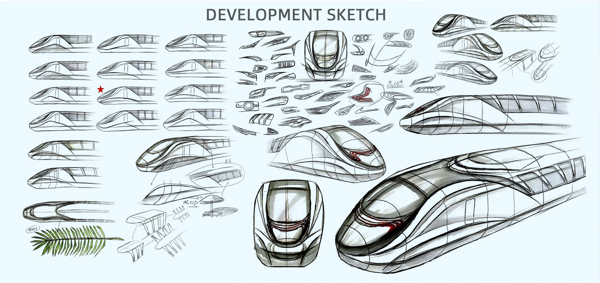 Intercity train with speed of 160 km / h，Coastal scene element extraction，Sanya，