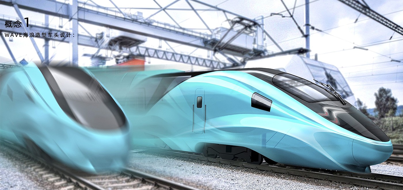 Intercity train with speed of 160 km / h，Coastal scene element extraction，Sanya，
