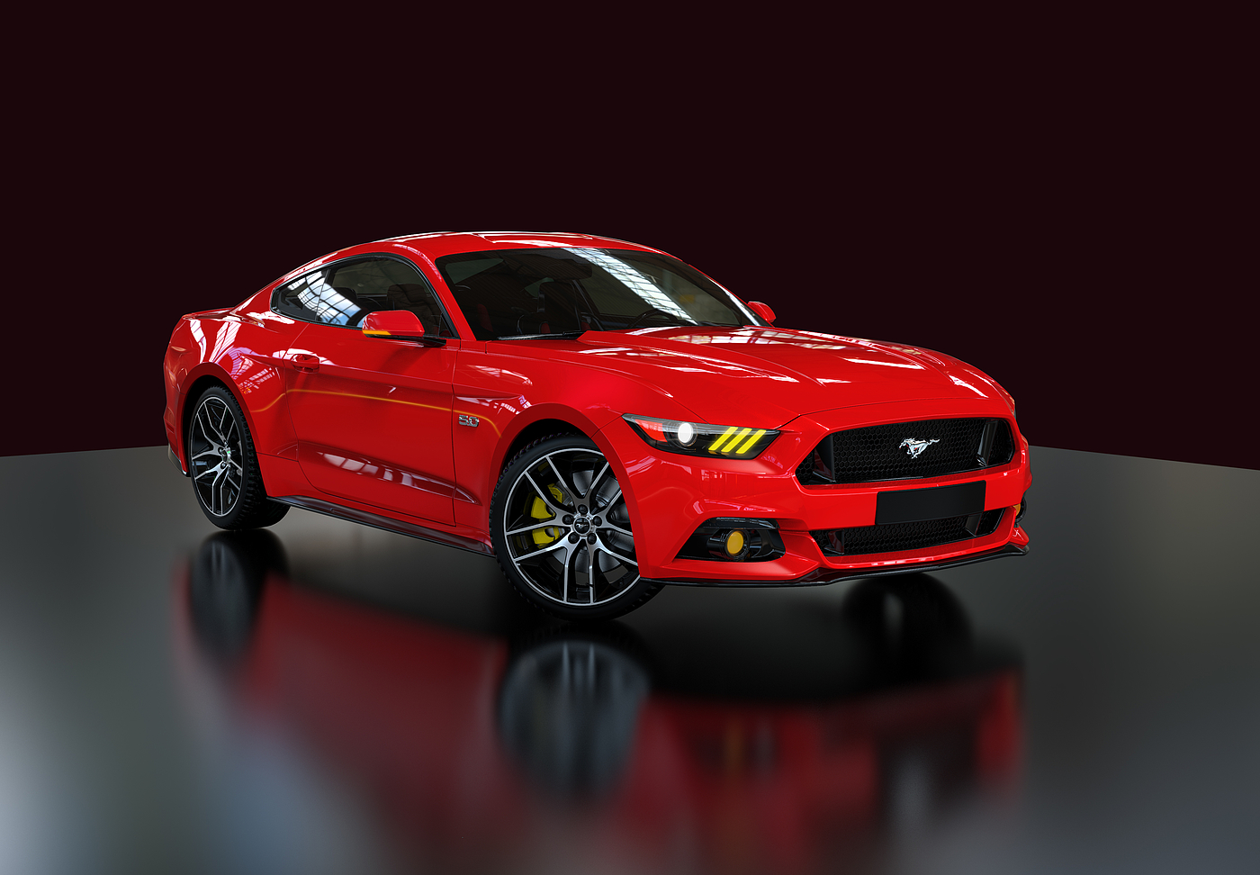 automobile，wild horse，Render，scene，