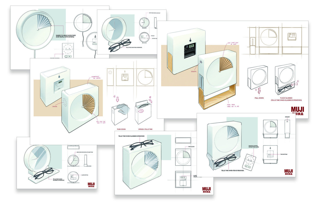 Clock，myopia，MUJI，white，