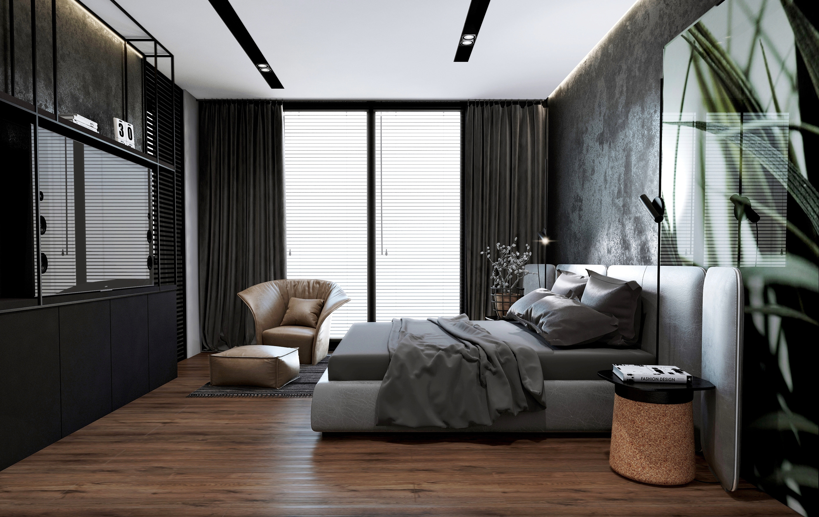 forest，Black & White，house，Interior design，