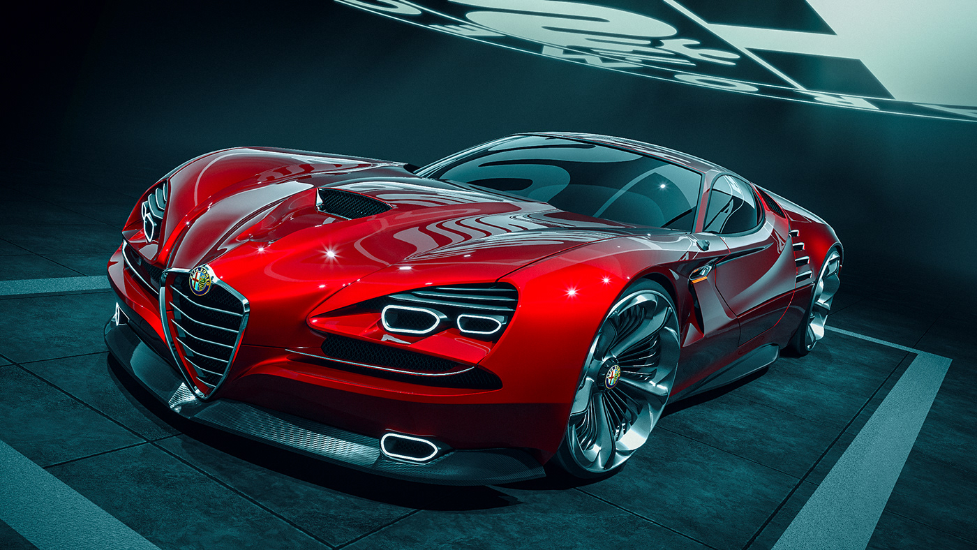 Sports car，Automobile design，alfa romeo ，