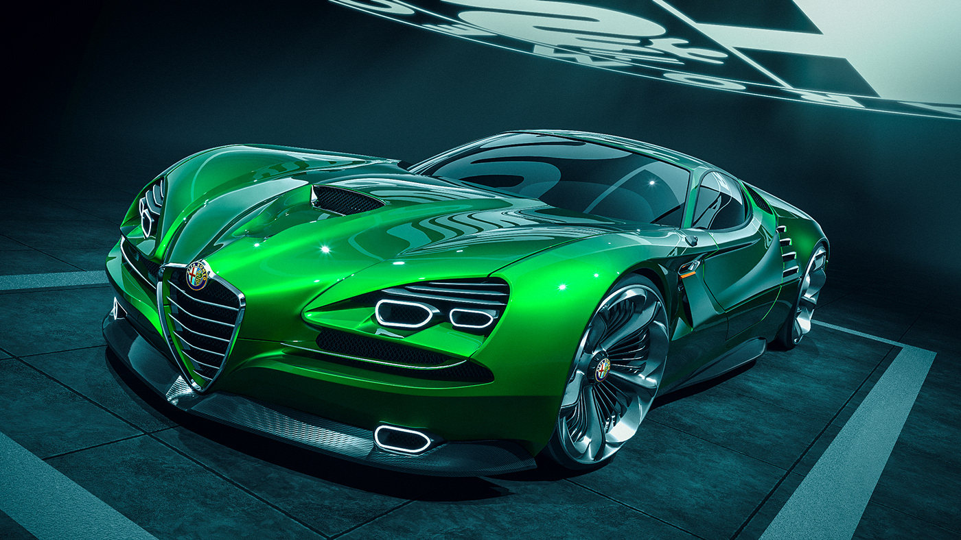 Sports car，Automobile design，alfa romeo ，