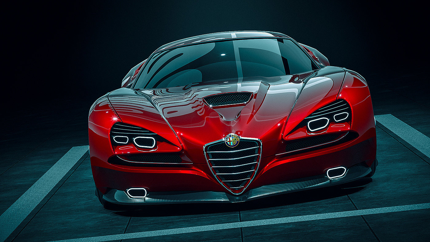 Sports car，Automobile design，alfa romeo ，