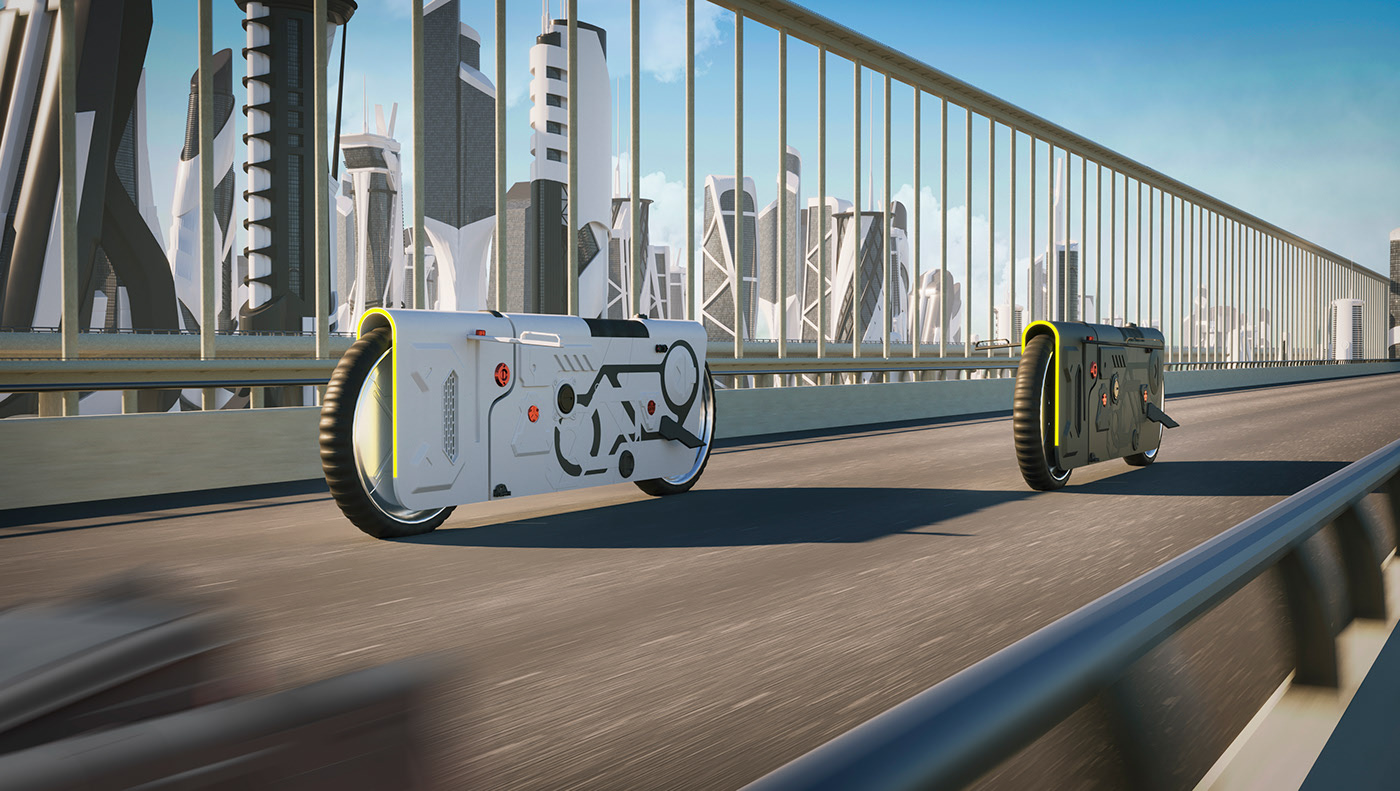 automobile，Electric bicycle，concept，future，