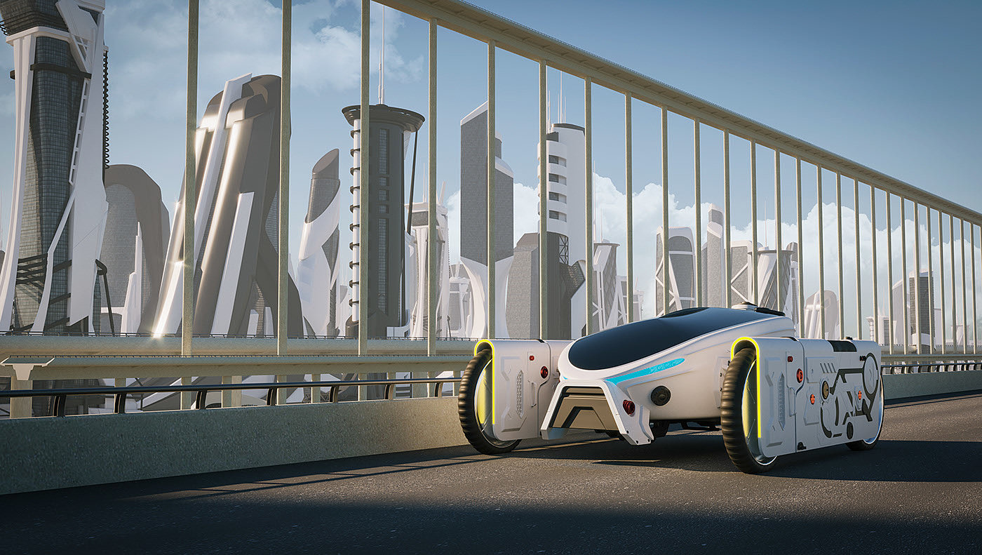 automobile，Electric bicycle，concept，future，