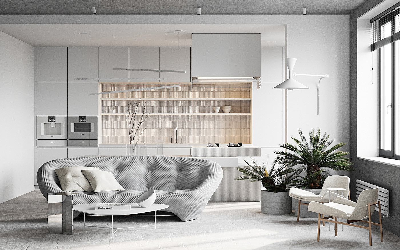 apartment，Moscow，Minimalist，visualization，
