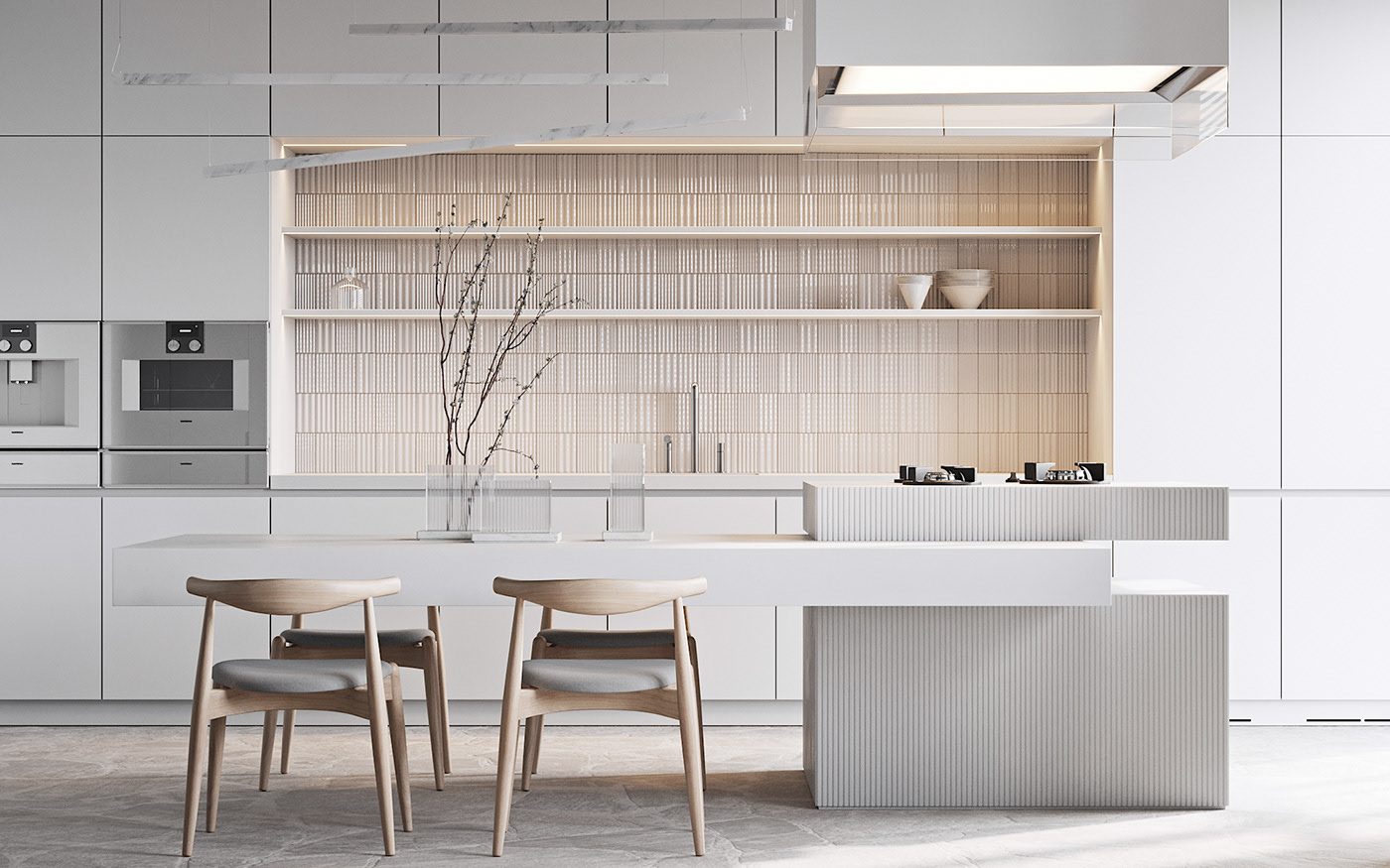 apartment，Moscow，Minimalist，visualization，