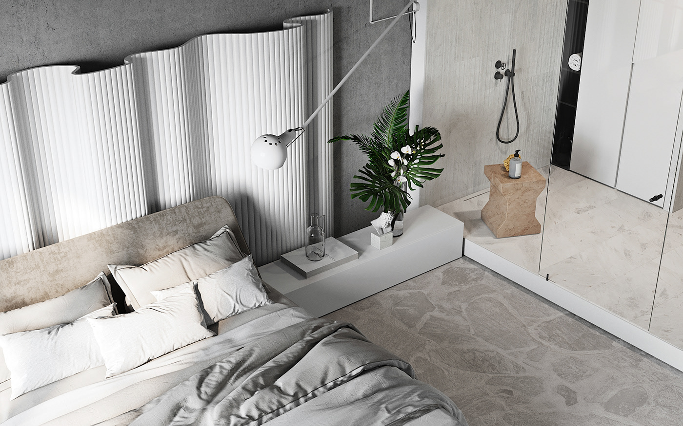 apartment，Moscow，Minimalist，visualization，