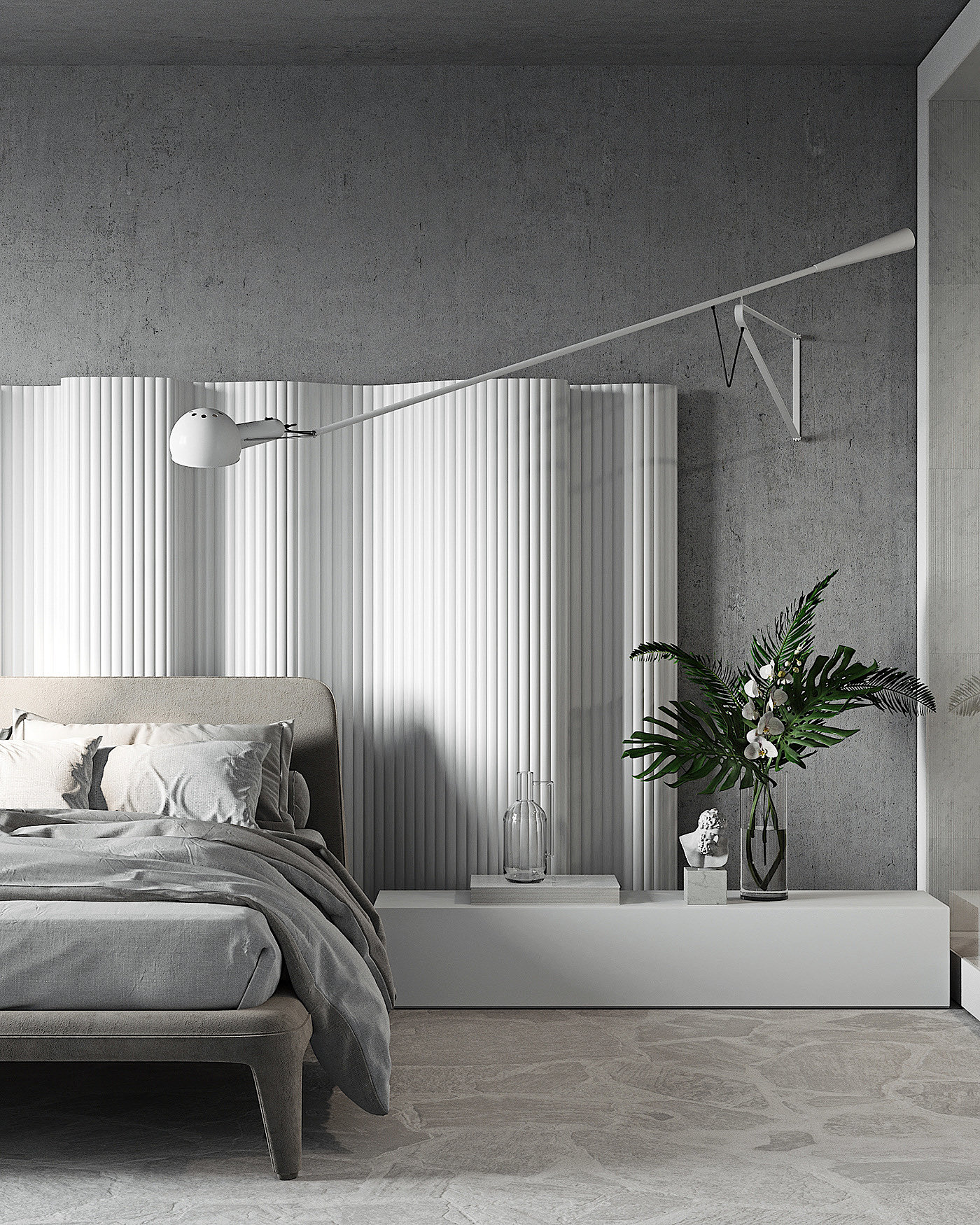 apartment，Moscow，Minimalist，visualization，