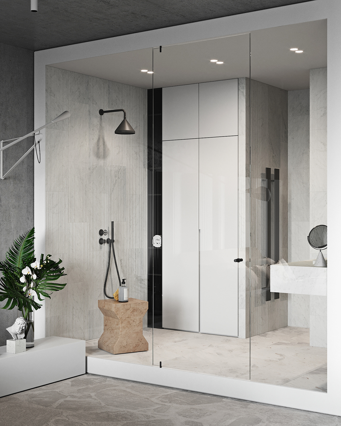 apartment，Moscow，Minimalist，visualization，