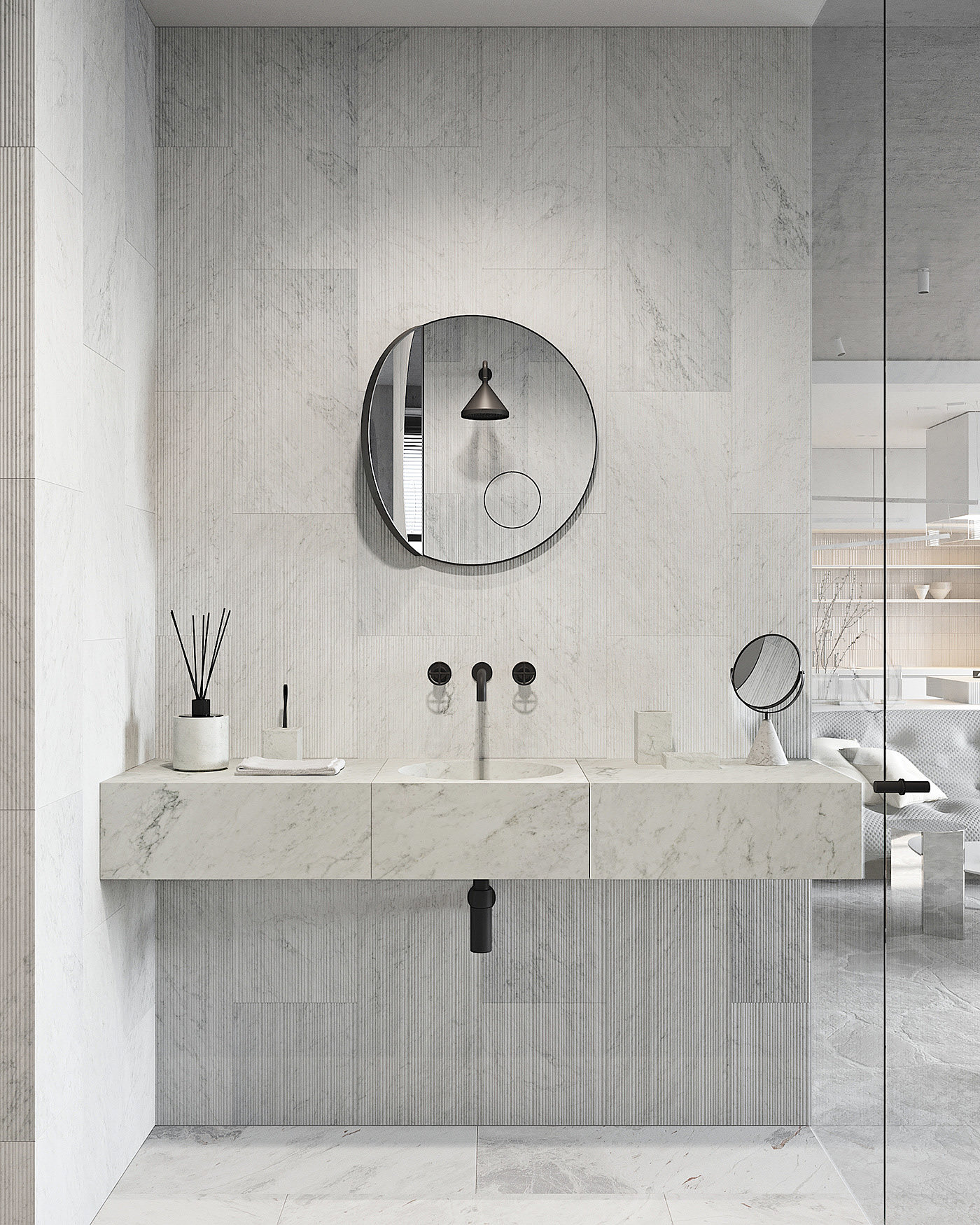 apartment，Moscow，Minimalist，visualization，