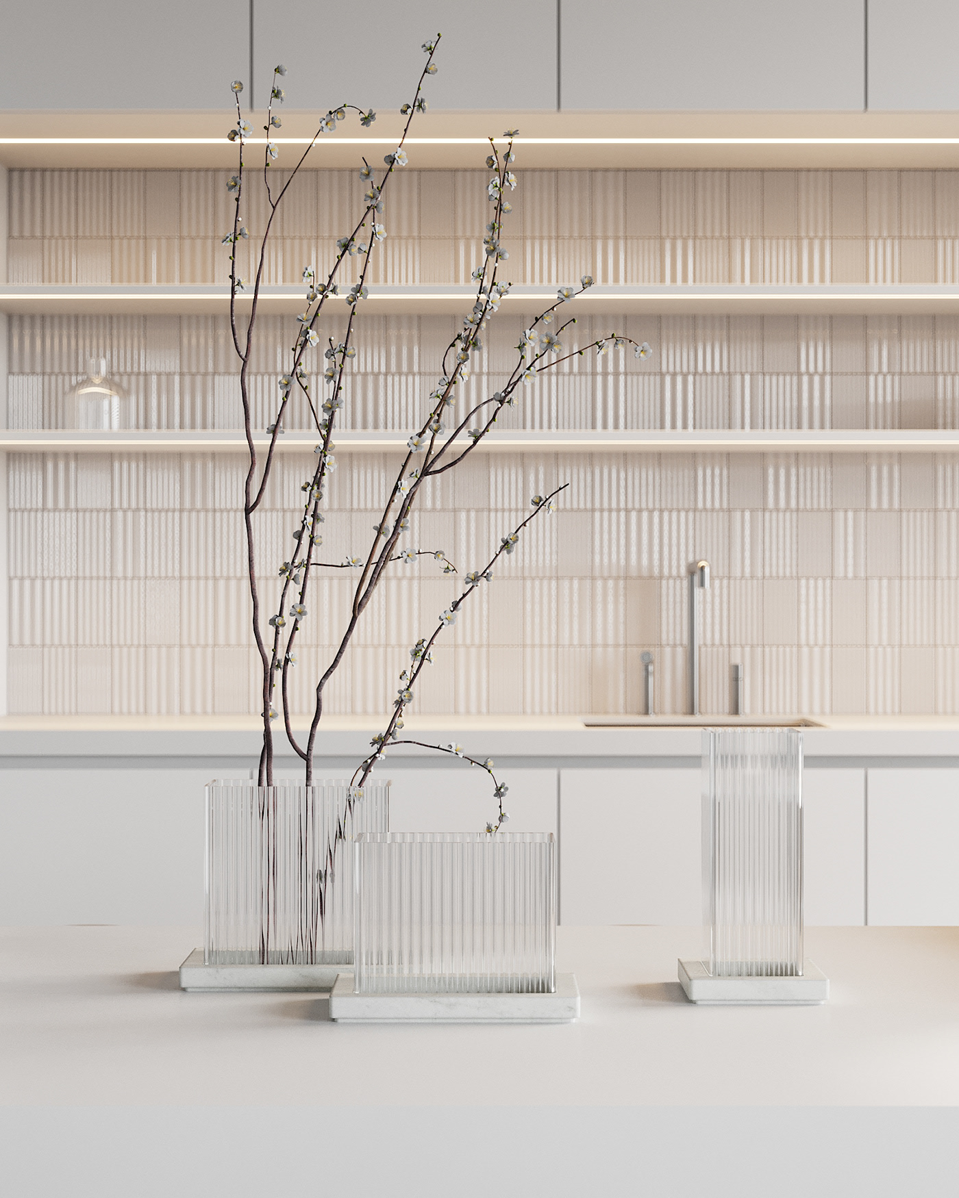 apartment，Moscow，Minimalist，visualization，