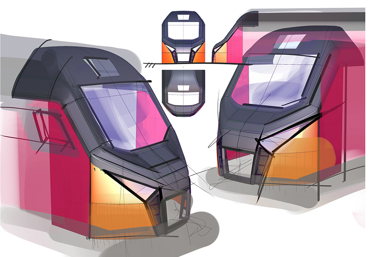 train，Hand drawn，Render，