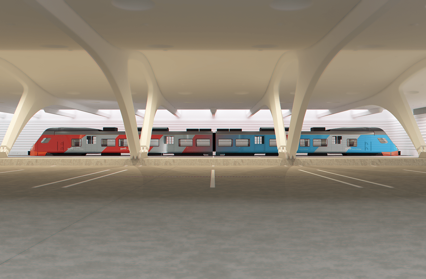 train，Hand drawn，Render，