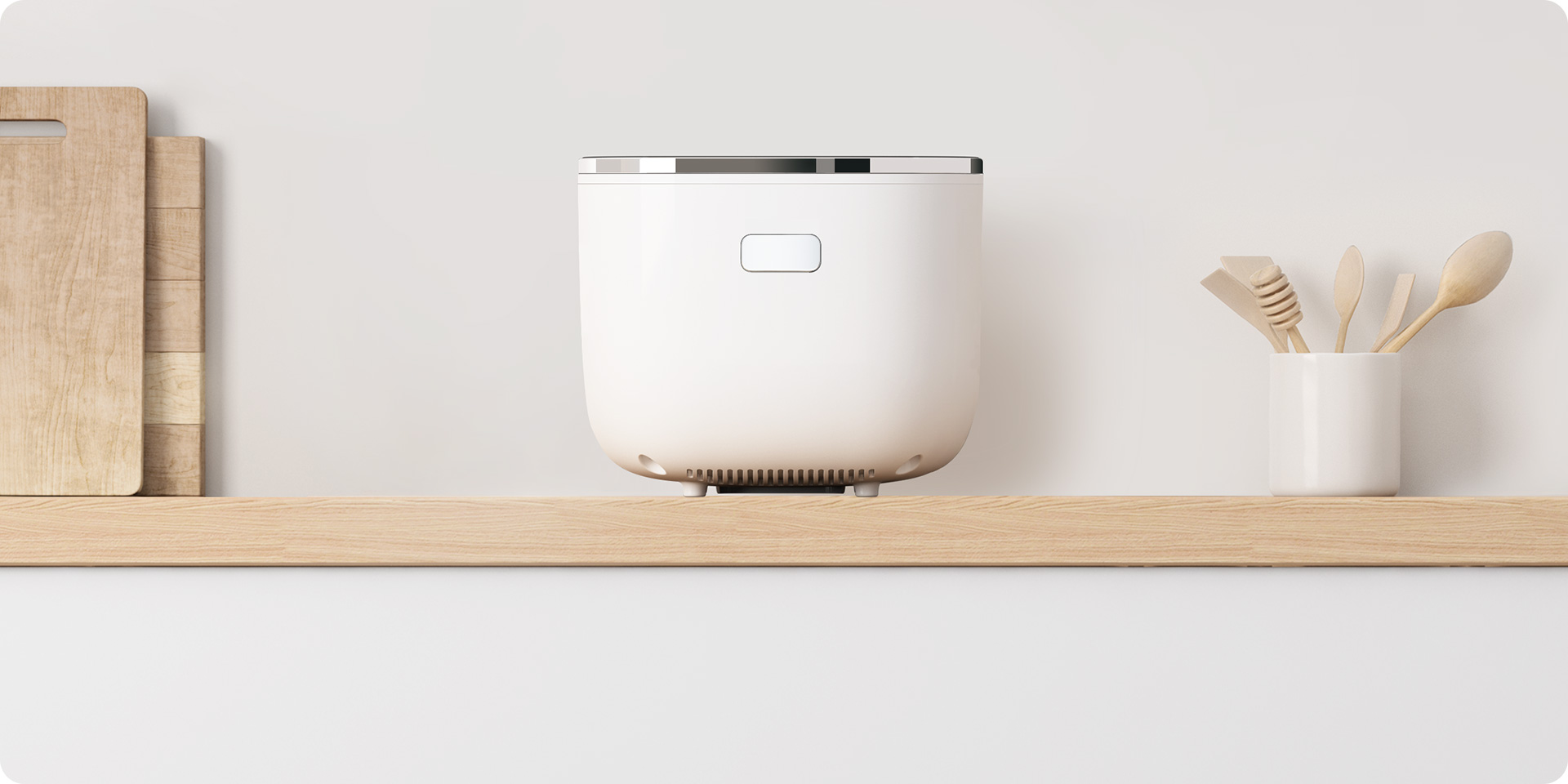 2020 red dot product design award，rice cooker，intelligence，white，Simplicity，