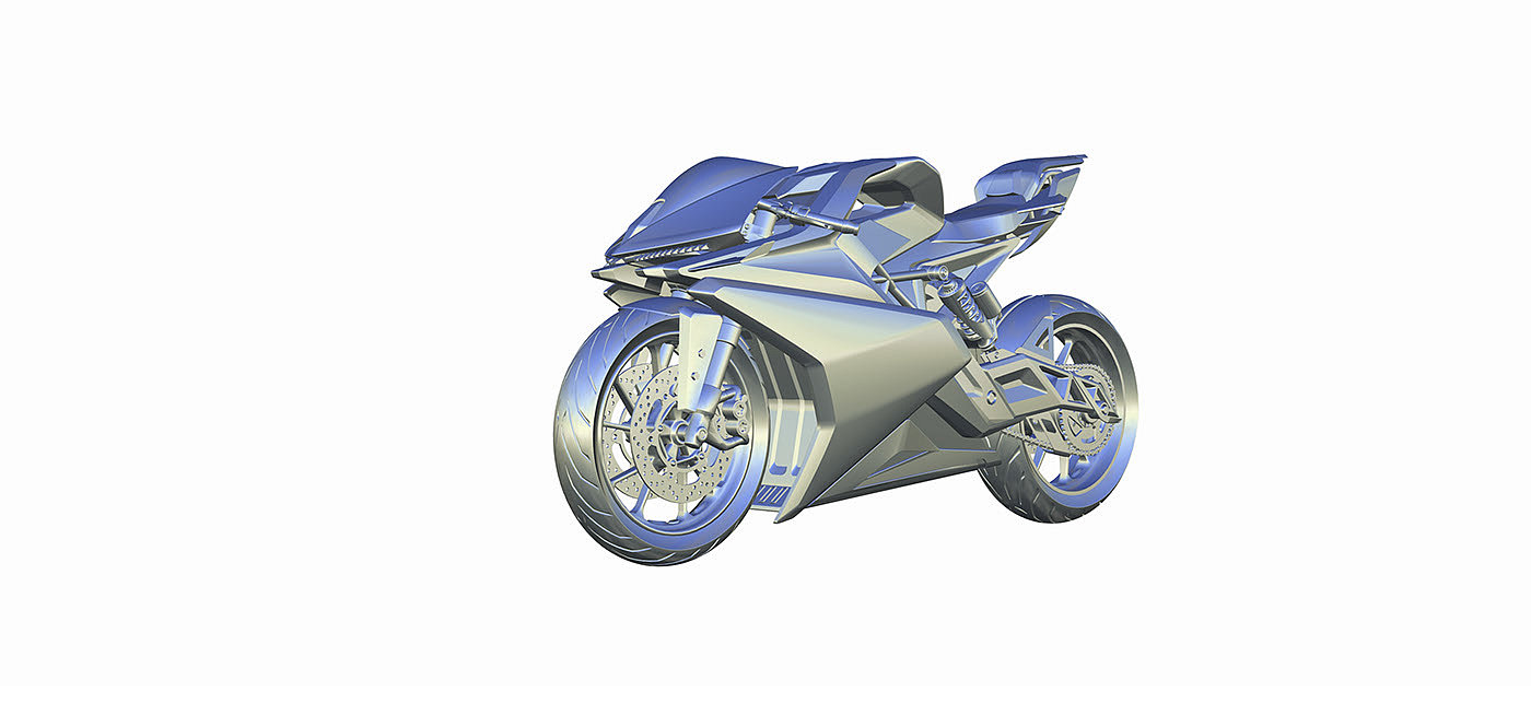 摩托车，电动，可视化，模型，