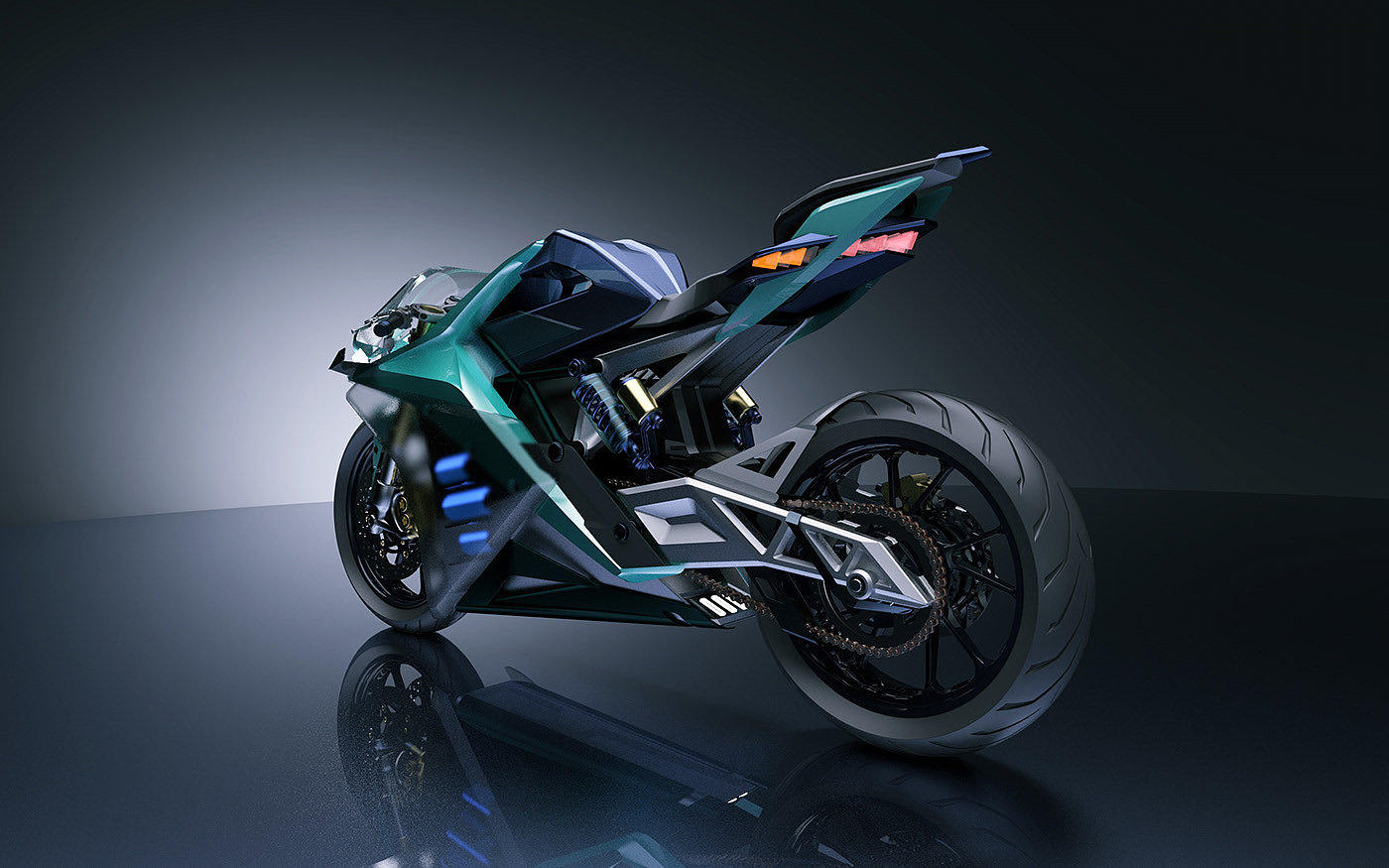 摩托车，电动，可视化，模型，