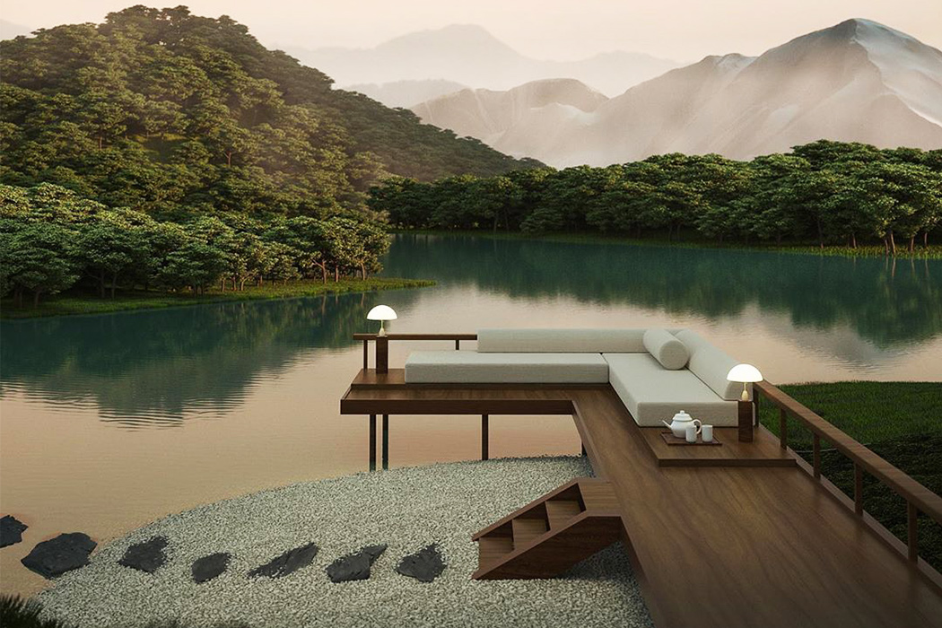 Render，Architecture，quiet，Zen，solar system，