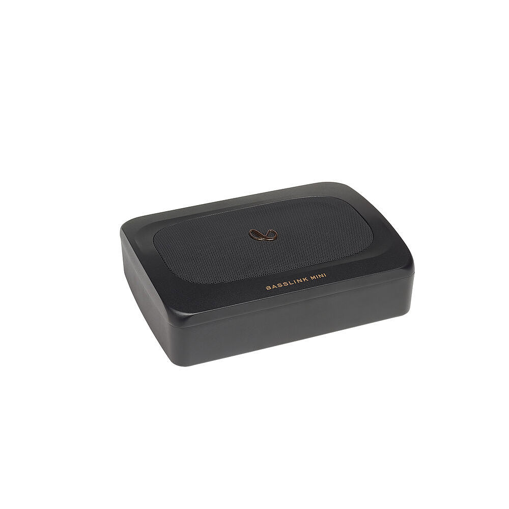 Infinity BassLink，2020 red dot product design award，matte，black，Aluminum housing，Subwoofer，loudspeaker box，vehicle，