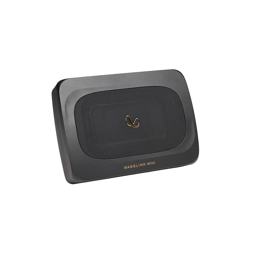 Infinity BassLink，2020 red dot product design award，matte，black，Aluminum housing，Subwoofer，loudspeaker box，vehicle，