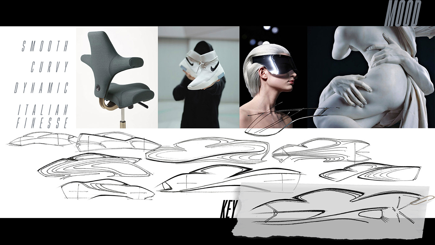 Sports car，Electric，FIAT，gules，Hand drawn，