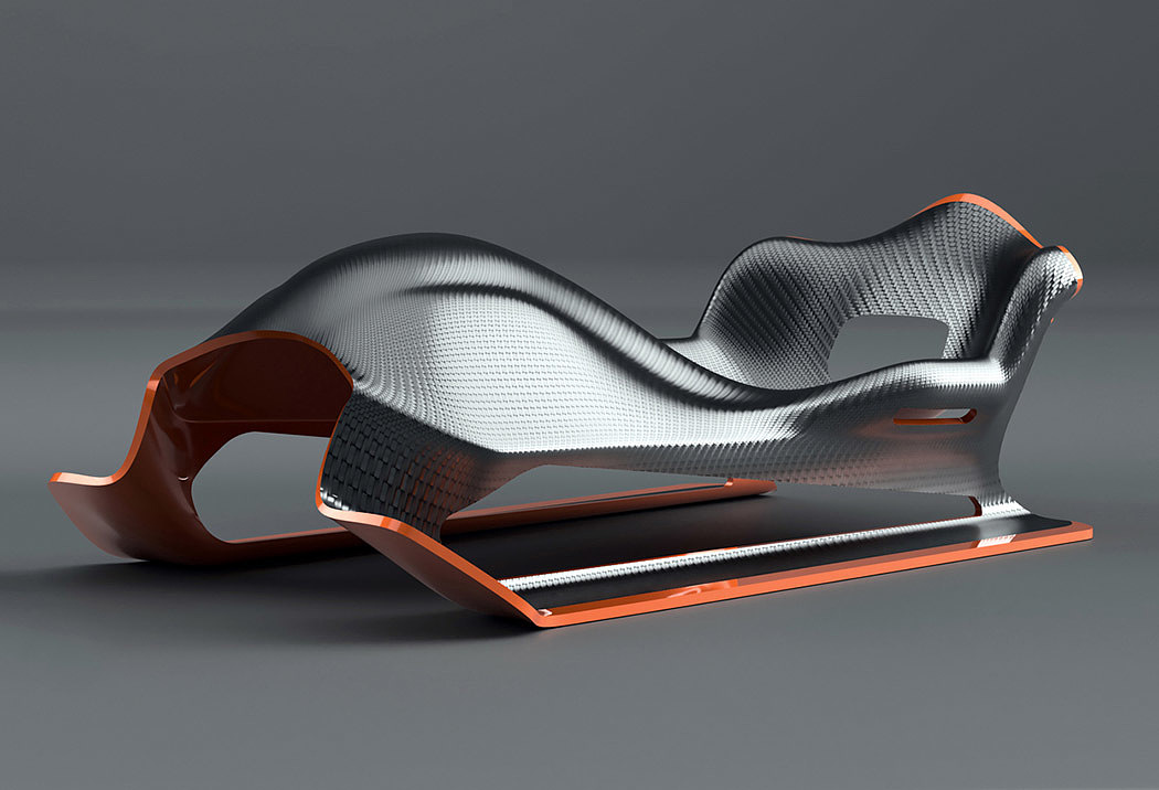 product design，industrial design，sled，Monomer carbon fiber，durable，