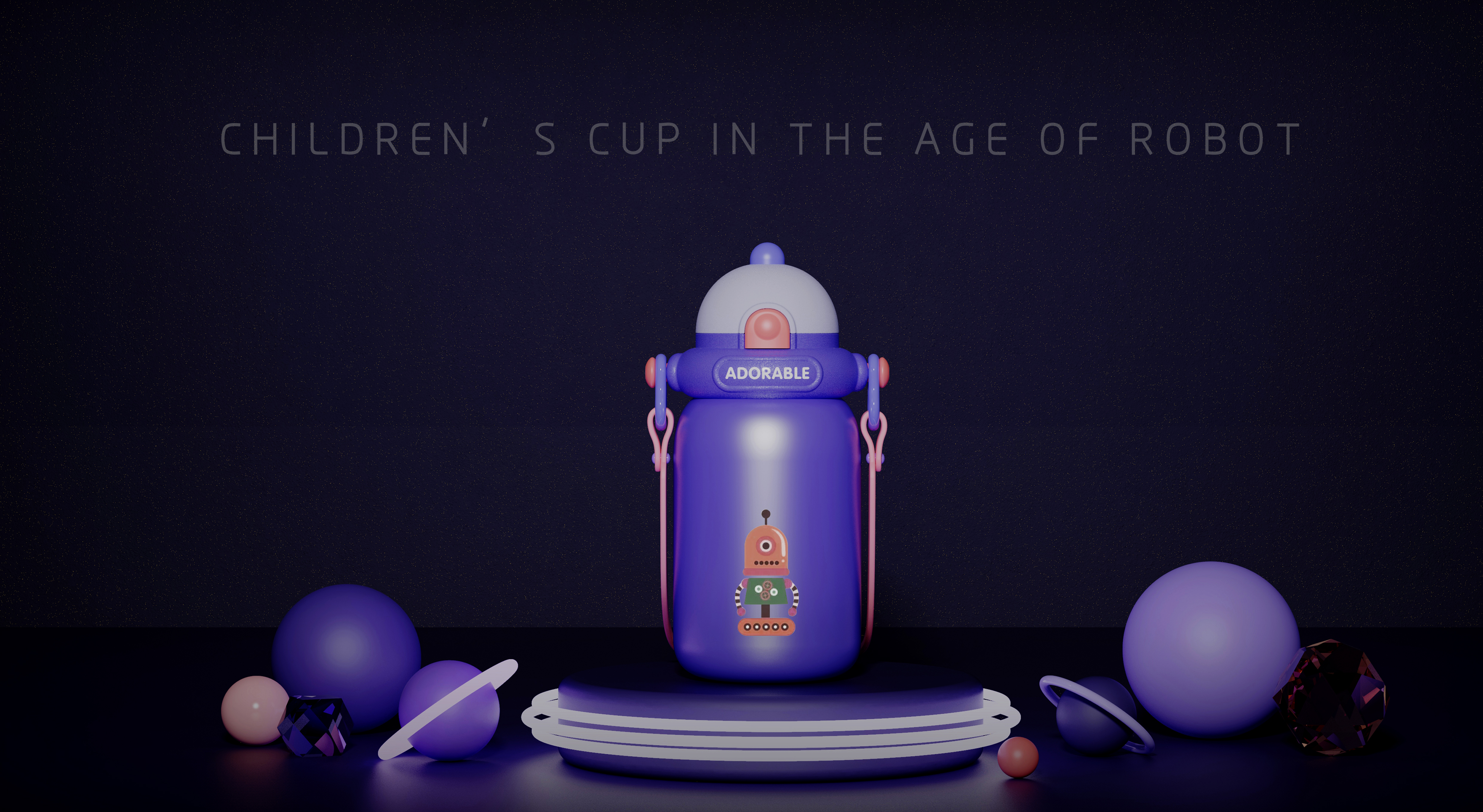 Children's pot，lovely，glass，robot，