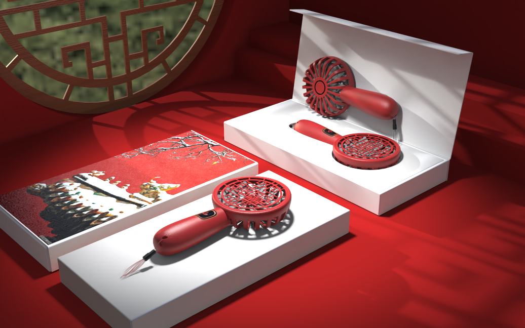 National style，the Imperial Palace，Small fan，