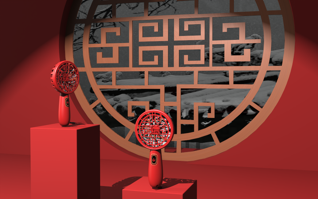 National style，the Imperial Palace，Small fan，