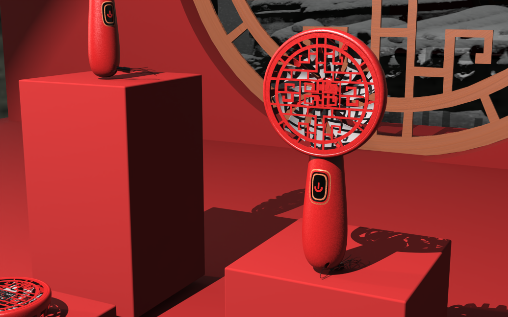 National style，the Imperial Palace，Small fan，