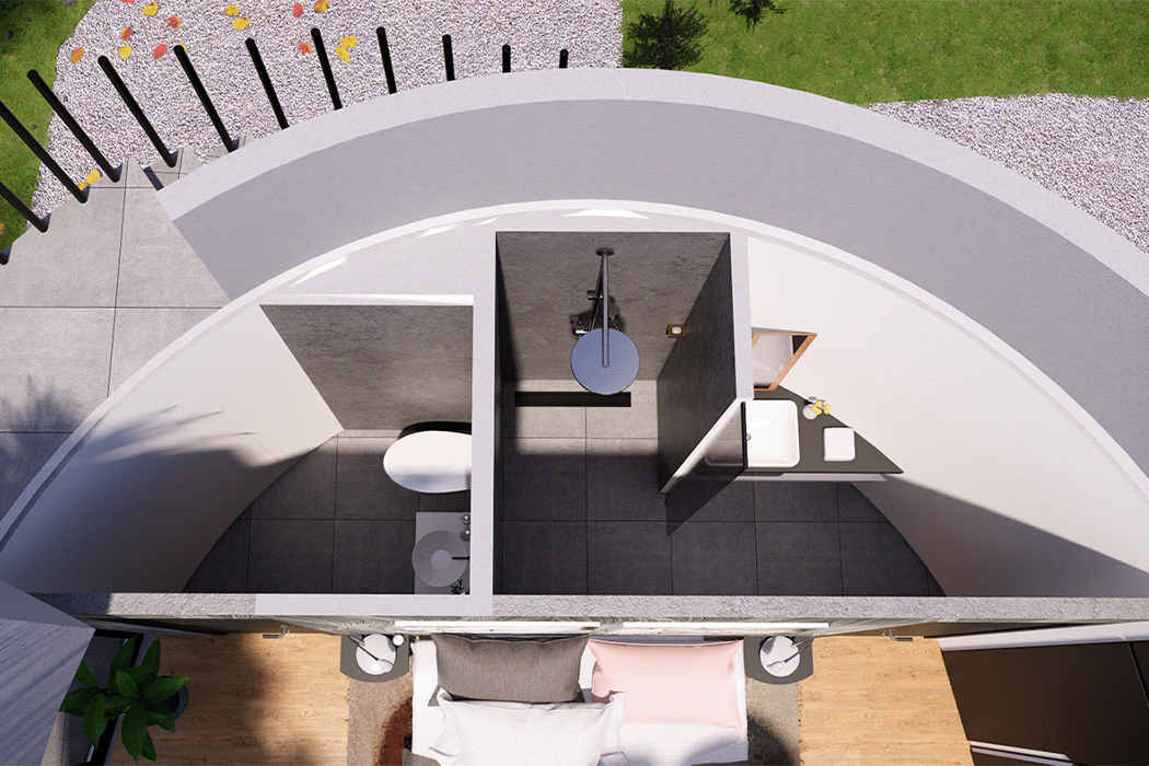 Vacation house，Terrace，white，circular，
