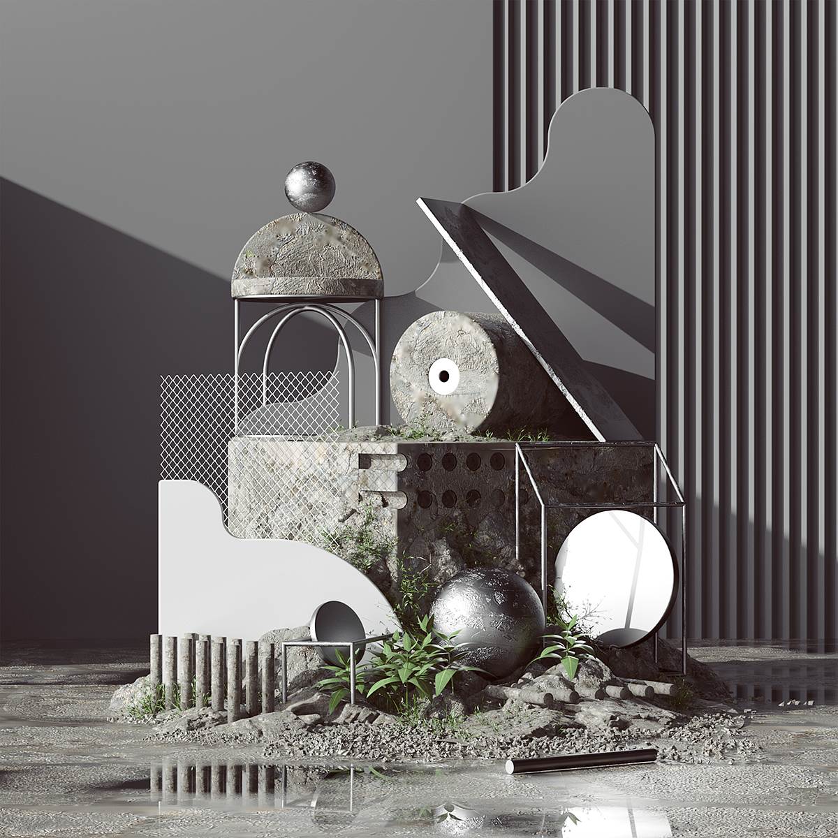 scenery，c4d，Render，abstract，color，